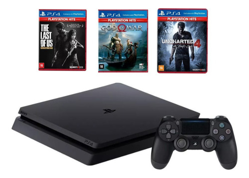 Playstation 4 Console Ps4 1tb + 3 Jogos Originais