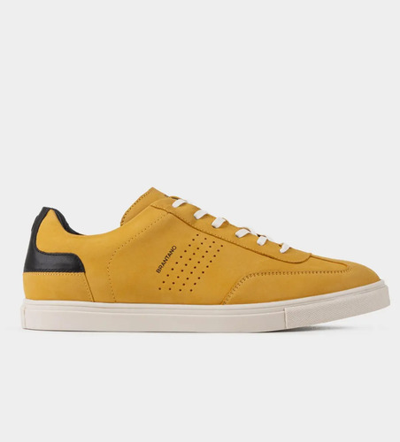 Tenis Casual Brantano Para Hombre En Piel Color Amarillo | Meses sin interés