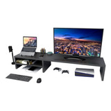 Suporte Base Monitor Tela Pc Mesa Ergonômico Preto Grande