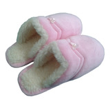 Chinelo Rosa De Quarto Pantufa Pele Sintética Carneirinho