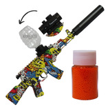 Rifle Akm Elétrico Amarelo + 6500 Gel Orbeez Laranja