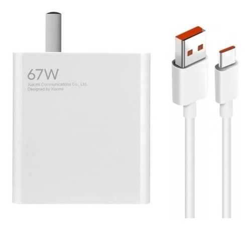 Cargador Original Xiaomi 67w Rápida Turbo Con Cable Tipo C