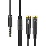 Adaptador Audio Estereo Microfono Audifonos Auxiliar 3.5mm