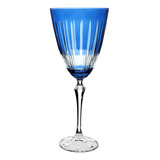 Taça Para Vinho Tinto Bohemia Elizabeth Lapidada Azul 250 Ml