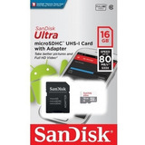 Kit 10 Cartão Memória 16gb Micro Sd Ultra 80mbs Sandisk Tope