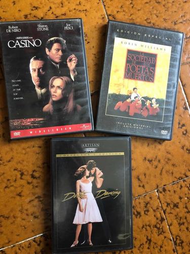 3 Dvd Casino, Baile Caliente Y La Sociedad De Poetas Muertos