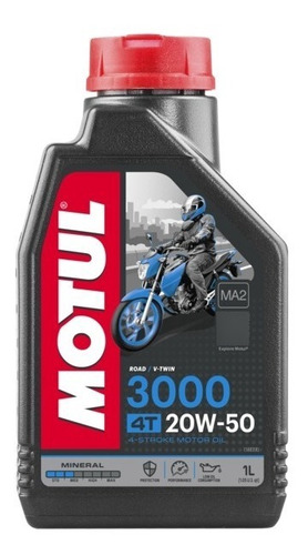 Aceite Moto 4t 3000 20w50 Mineral Motul 1l