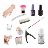 Kit Para Unhas Tips Monome Lixa Fibra Dappen Prime Toap Coat