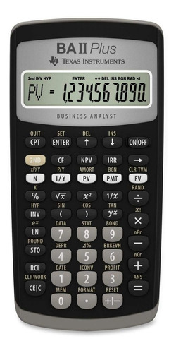 Calculadora Financiera Texas Instruments Baii Plus. Sellada Color Negro