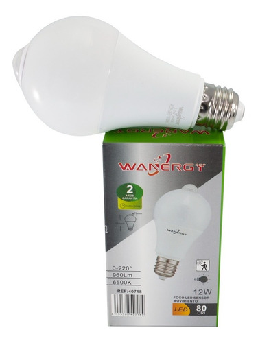 Foco Con  Sensor De Movimiento  Wanergy Led 9w  (pak 5 Pz )