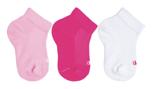 Kit 3 Meias Infantil Pink /branco/rosa Lupo 02725-089