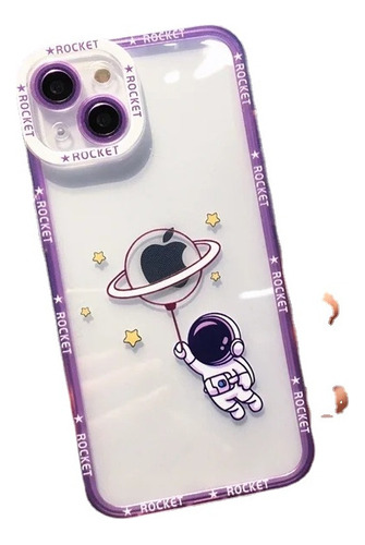 Capa De Telefone Astronaut Transparente Para iPhone 11 12 13