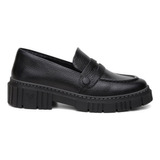 Mocassim Feminino Preto Couro Legitimo Fivela Removível