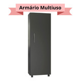 Armário 1 Porta Organizador 4 Prateleiras Rodas Lavanderia