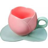 Linda Taza De Tulipans Y Cucharacerámica Tazas Y Platos Set