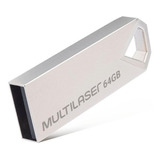 Pendrive Multilaser Pd852 64gb 2.0 Prateado