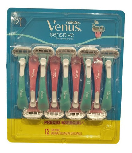 Venus Sensitive Rastrillo Gillette 12 Piezas Afeitadora Msi