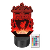 Lámpara Led Liverpool Fc Fútbol Acrílico Rgb Personalizada 