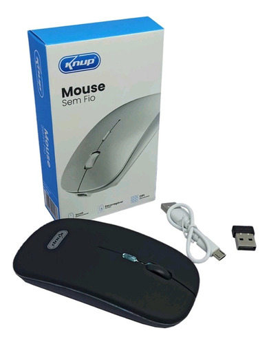 Mouse Sem Fio Receptor Usb 1600 Dpi Led Rgb Knup Kpmu013