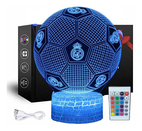 Vectores Lampara Luces 3d Led Acrilico Nocturna Niños Fútbol