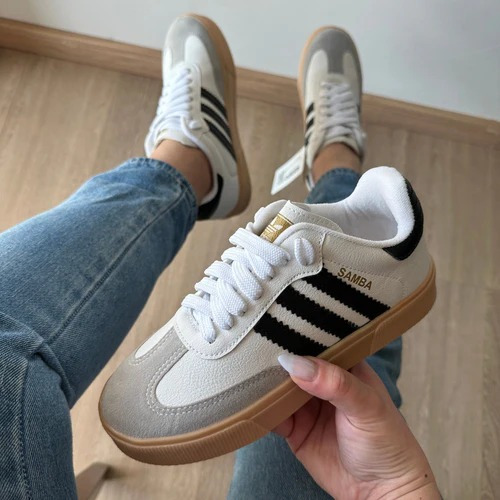 Tênis adidas Samba Branco E Preto Unissex Tamanho 38