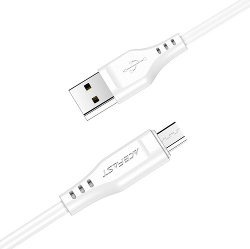 Cable De Datos Acefast Carga Rapida Usb-a A Micro-usb V8 Reforzado Color Blanco C3-09