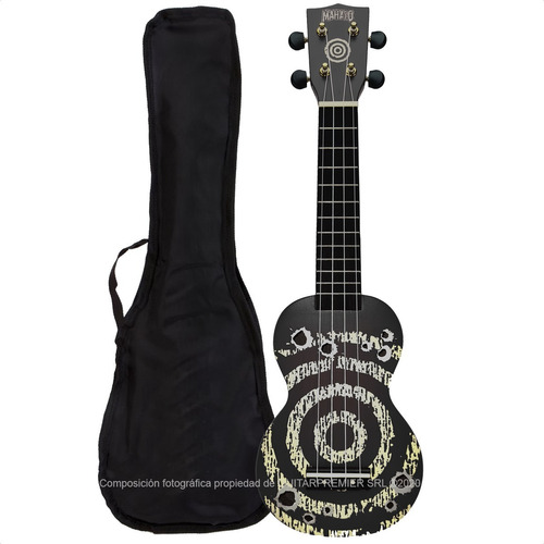 Ukelele Soprano Diseño Mahalo + Funda + Pua Target Colores