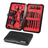 Estuche Profesional Para Manicuria Set X16 Negro Pedicuria