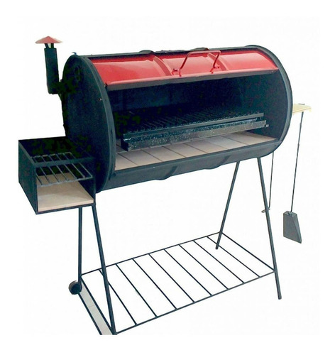 Parrilla Móvil Metalsmac Tambor Color Negro/rojo