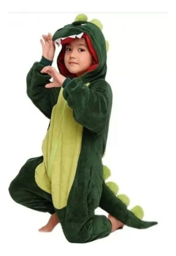 Pijama Invierno Enterito Disfraz Dinosaurio Niños Y Adultos