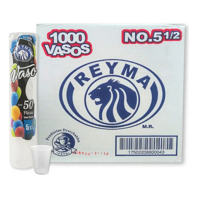 Vaso No 5 1\u002F2 Oz Onzas Reyma Caja 1,000 Piezas Color Blanco | Envío gratis
