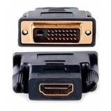 Conector Adaptador Dvi X Hdmi Fêmea 24+1 Banhado + Cabo