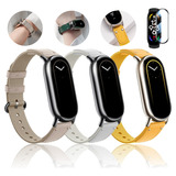 3 Correa + Mica Cristal Para Xiaomi Watch Band 8 Cuero Nylon