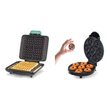 Dash Waffle Iron Maker 1200w Aqua & Mini Donut Maker
