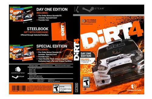 Dirt 4 Para Pc - Steam - Entrega Rapida