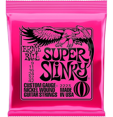 Encordado Guitarra Eléctrica Super Slinky Ernie Ball 2223