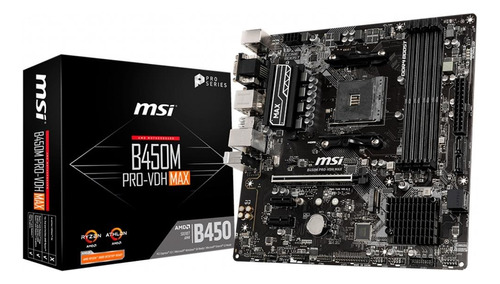 Placa Mãe Msi B450m Pro-vdh Max Am4 Ryzen Ddr4