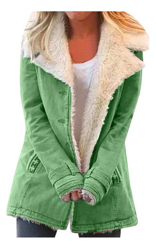 Chaqueta De Talla Grande Con Solapa Y Manga Larga Para Mujer