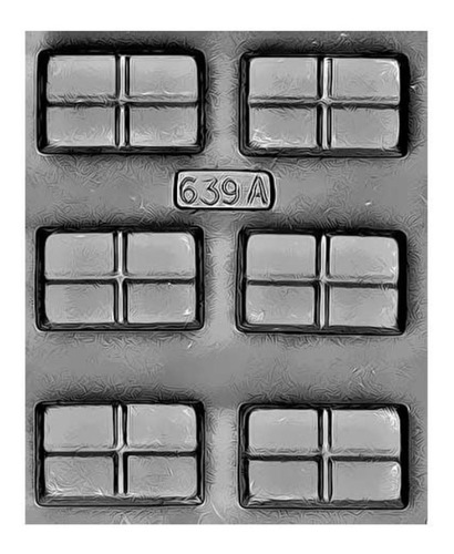 Molde Placa Plástico Barra Chocolate Mini X6 Repostería  