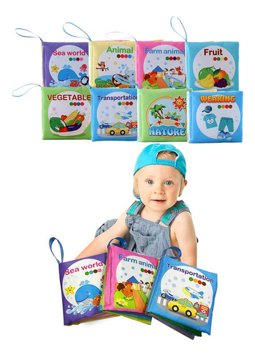 Libro Tela Para Bebé 8 Pcs Educativo Juguete Papel Infantile