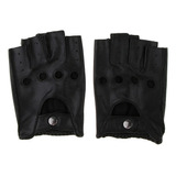 Sintética Piel Sintética Guantes Para Hombre, Medio Dedo,