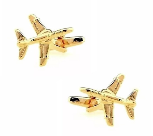 Mancuernillas Thot Ra Avion Dorado Piloto Para Camisa E-262