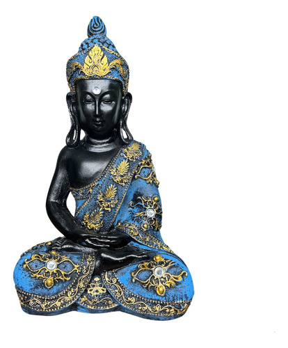 Estatua Buda Hindu Meditando Tibetano Resina Grande Zen