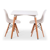 Juego De Comedor Mesa 70 X 70 + 2 Sillas Eames Ct