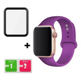 Pulseira + Pelícu 3d Para Apple Watch 38mm 40mm 42mm 44mm Sm Cor Roxo Largura 40 Mm