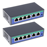 2pcs 6 Port 100mbps 4 Poe Port \u0026 2 Uplink Power Over