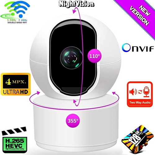 Camara De Seguridad Wifi Ip P2p Ultra Hd Motorizada 4mpx.