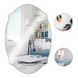 Espelho Acrílico Oval Decorativo Com Detalhes 30x20cm