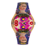 Reloj Swatch The Frame By Frida Kahlo Pulsera Color De La Malla Rosa Color Del Bisel Rosa Color Del Fondo Rosa