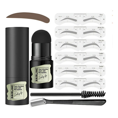 Kit De Carimbo De Sobrancelha Hairline Kit De Estêncil De So